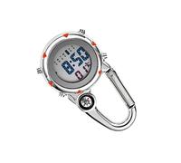siduytin Carabiner Clip Watches Hook Clock Fashion Luminous Multi-Function Watch Compasses Temperature W locks Hospital, Orange