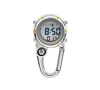 siduytin Carabiner Clip Watches Hook Clock Fashion Luminous Multi-Function Watch Compasses Temperature W locks Hospital, Yellow