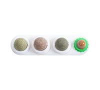 siduytin Cat Wall Catnip Ball 360 Rotatable Self-Adhesive Edible Kitty Lick Toy Teeth Pet Chasing Game Nutrition Snack Chew Toys, White
