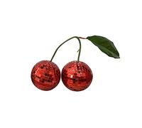 siduytin Cherry Disco Balls Decoration Modern Mushroom Kawaii Mirror ulated Glass Living Room Home Decor for Bar DJ Club, Red double, 12cm