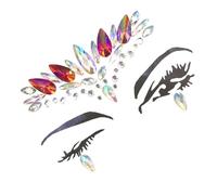 siduytin Eye Face Bling Beads Rhinestone Self Adhesive Stickers Eyebrow Crystal Glitter Jewelry DIY Art Women Costume Makeup, Red