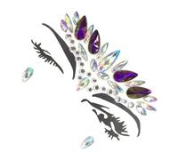 siduytin Eye Face Bling Beads Rhinestone Self Adhesive Stickers Eyebrow Crystal Glitter Jewelry DIY Art Women Costume Makeup, Dark purple