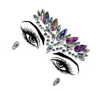 siduytin Eye Face Bling Beads Rhinestone Self Adhesive Stickers Eyebrow Crystal Glitter Jewelry DIY Art Women Costume Makeup, Light purple