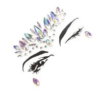 siduytin Eye Face Bling Beads Rhinestone Self Adhesive Stickers Eyebrow Crystal Glitter Jewelry DIY Art Women Costume Makeup, White