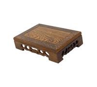 siduytin Fishbowl Pedestal Wood Square Bonsai Base Stand Ornate Display Options Crafted Wooden Base Home Decoration Charm and Elegance Flower Pot Rectangular Crafts Display, Brown, 11x5x3.8cm