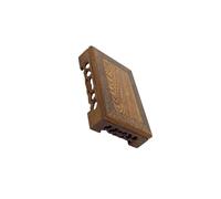 siduytin Fishbowl Pedestal Wood Square Bonsai Base Stand Ornate Display Options Crafted Wooden Base Home Decoration Charm and Elegance Flower Pot Rectangular Crafts Display, Brown, 15x8.8x3.8cm