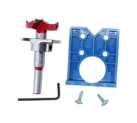 siduytin Hinge Jig Drill Hinge Hole Opener Template Tool Professional Door Hardware Tool Quick Drilling Accurate Positioning Made Easy 35mm Drilling Positioning Plate Woodworking, red