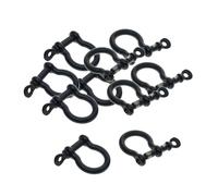 siduytin Horseshoe Buckles Metal Hoop D Rings For DIY Projects Craft Clamp Easy To Carry Solutions Accessories For DIY Bag Handmade Arts Crafts Wallet Purse Car Craft Clasp, black, 25x18mm