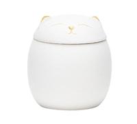 siduytin Large Capacity Ceramic Canisters Cute For Wide Application Ceramics Cat Form Ceramic Tea Jars Cat Shape Storage Jars, white, 500ml