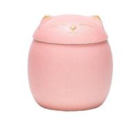 siduytin Large Capacity Ceramic Canisters Cute For Wide Application Ceramics Cat Form Ceramic Tea Jars Cat Shape Storage Jars, pink, 150ml