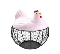 siduytin Large Capacity Egg Storage Basket Store Plenty Of Eggs In Spacious Basket Chicken Ceramic Egg Storage Basket Easy Access, pink