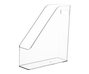 siduytin Magazine Rack Vertical Slim Organization Clear PET Holder Designed to Magazines and Files Tidy and Accessible Desktop Magazine File Holder Clear Accessories