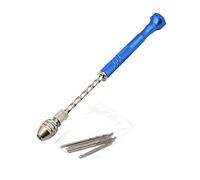 siduytin Micro Twist Drill Bits Pin Vise Precise Manual Tool Kit Non-Slip Design Woodworking Resin Plastic Wood Keychain Craft, Type 3