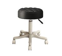 siduytin Multifunctional PU Leather Round Rolling Stool with Thick Seat Padding Height Adjustable Various Salon and Home Applications Height Adjustable Stool, Black, seat Dia 28cm