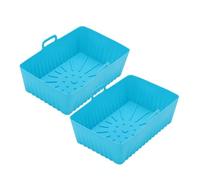 siduytin Nonstick Air Fryer Mat Silicone Cooking Liner,2PCS Blue | Flexible For Easy Storage Compatible With Large Air Fryers Heat Resistant Safe For Baking