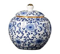 siduytin Porcelain Ginger Jar Decorative Bud Vase Modern Home Decor Classic Round Ginger Jar Addition To Table Porcelain Storage Temple Jars Desktop, Style B