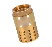 siduytin Pump Function Brass Foot Valve with Mesh Filter Internal Thread DN15 DN20 Check Valve Reliable Performance Check Maintains Pump Primed Water Well, Golden, DN25 with Holes