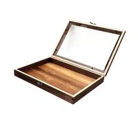 siduytin Showcase Dustproof Frame Holder For Specimens Display Case Wooden Collection Box Home Organization Durability Wooden Collection Box With Clear Top Multipurpose