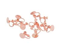 siduytin Unique Earrings Clips With 12mm Round Bezel Setting Non Piercing With Comfortable Screw Pad For All Day Clip Earring Jewelry Findings Screw Pad Clip On Earring