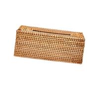 siduytin Unique Paper Facial Tissues Case Rattan Tissue Box Simple Storage Solution Adapts Beautifully to Any Table Setting Desk Tissue Case Retro for Creative Facial Box, Wood, 26x15x10cm