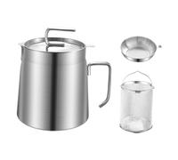 siduytin Versatile Vessel Tank Frying Storing Oil Container Made Of Sturdy Stainless Steel Home Kitchen Cooking Needs Oil Storage Can With Filter Lid And Frying Basket, 2.2L