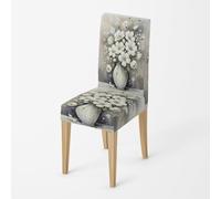 Siebe Chair Covers for Dining Chairs 4 Beautiful Flowers High Back Stretch Spandex Fabric Printing Washable Chair Covers With Elastic Edge For Hotel, Decor Home, Kitchen