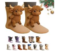 Siebkorb Animal Socks, 3D Knit Animal Sloth Socks, Cute Plush Animals Hug Sock, Funny Christmas Animals Sock for women Kids (B)