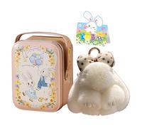 Siebkorb Bunny In A Tin Plush Keychain, lulu Plush Keyring With Tin Box, Fluffy Bunny Keychain For Easter Handmade Soft Bunny Keychain For Bags & Backpacks (U)