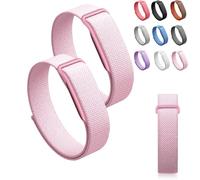 Siebkorb for Google Fitbit Air Nylon Band,Hook and Loop Strap Replacement,Breathable Sport Loop,Adjustable Woven Wristband for Fitbit Air Screenless Fitness Tracker,Non-Original (2, Nylon-Pink)