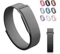 Siebkorb for Google Fitbit Air Nylon Band,Hook and Loop Strap Replacement,Breathable Sport Loop,Adjustable Woven Wristband for Fitbit Air Screenless Fitness Tracker,Non-Original (1, Nylon-Dark Grey)