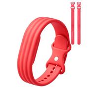 Siebkorb for Google Fitbit Air Nylon Band,Hook and Loop Strap Replacement,Breathable Sport Loop,Adjustable Woven Wristband for Fitbit Air Screenless Fitness Tracker,Non-Original (1, Silicone-Red)