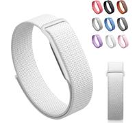 Siebkorb for Google Fitbit Air Nylon Band,Hook and Loop Strap Replacement,Breathable Sport Loop,Adjustable Woven Wristband for Fitbit Air Screenless Fitness Tracker,Non-Original (1, Nylon-White)