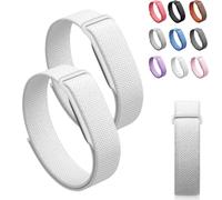 Siebkorb for Google Fitbit Air Nylon Band,Hook and Loop Strap Replacement,Breathable Sport Loop,Adjustable Woven Wristband for Fitbit Air Screenless Fitness Tracker,Non-Original (2, Nylon-White)