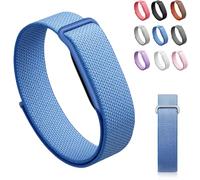Siebkorb for Google Fitbit Air Nylon Band,Hook and Loop Strap Replacement,Breathable Sport Loop,Adjustable Woven Wristband for Fitbit Air Screenless Fitness Tracker,Non-Original (1, Nylon-Blue)