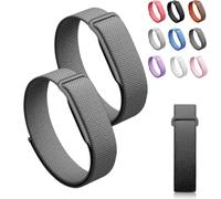 Siebkorb for Google Fitbit Air Nylon Band,Hook and Loop Strap Replacement,Breathable Sport Loop,Adjustable Woven Wristband for Fitbit Air Screenless Fitness Tracker,Non-Original (2, Nylon-Dark Grey)