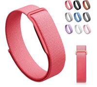Siebkorb for Google Fitbit Air Nylon Band,Hook and Loop Strap Replacement,Breathable Sport Loop,Adjustable Woven Wristband for Fitbit Air Screenless Fitness Tracker,Non-Original (1, Nylon-Red)