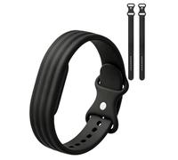 Siebkorb for Google Fitbit Air Nylon Band,Hook and Loop Strap Replacement,Breathable Sport Loop,Adjustable Woven Wristband for Fitbit Air Screenless Fitness Tracker,Non-Original (1, Silicone-Black)