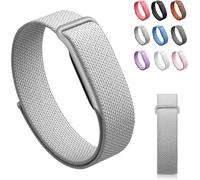 Siebkorb for Google Fitbit Air Nylon Band,Hook and Loop Strap Replacement,Breathable Sport Loop,Adjustable Woven Wristband for Fitbit Air Screenless Fitness Tracker,Non-Original (1, Nylon-Grey)