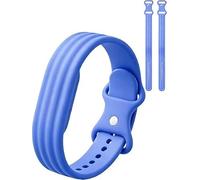 Siebkorb for Google Fitbit Air Nylon Band,Hook and Loop Strap Replacement,Breathable Sport Loop,Adjustable Woven Wristband for Fitbit Air Screenless Fitness Tracker,Non-Original (2, Silicone-Blue)