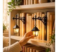 Siebkorb Library Lantern-Decorative Bookshelf Lighting, Vintage Fantasy Book Nook Lamp, Magic Reading Light for Bookworms, Portable Shelf Decor, Enchanting Gift for Literary Lovers (A 2PCS)