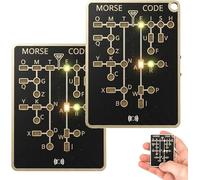 Siebkorb Morse Code Trainer Card Pro, Interactive LED & Audio Telegraph Practice Tool with Real-Time Feedback, Record & Playback, Portable Pocket-Sized PCB for Adult Learning (2PCS)