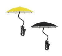 SIEBOLD 2 Pcs Mini Phone Umbrella With Clip holder,Foldable Phone Umbrella,for Garden,Outdoor,Beach for Sunshade （Black and yellow）