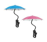 SIEBOLD 2 Pcs Mini Phone Umbrella With Clip holder,Foldable Phone Umbrella,for Garden,Outdoor,Beach for Sunshade （Blue and pink