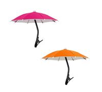 SIEBOLD 2 Pcs Mini Phone Umbrella With Clip holder,Foldable Phone Umbrella,for Garden,Outdoor,Beach for Sunshade （Rose red and orange）