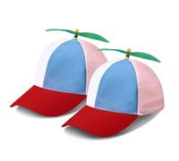 SIEBOLD 2 Pieces Propeller hat,Helicopter Hat,Propeller Cap,Adults Funny Baseball hat,with Night Glow Propeller,Summer Sun Protection Outdoor Sun Hat,for adults and children Party hat (red)