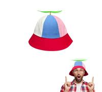 SIEBOLD Propeller hat,Helicopter Hat,Propeller Cap,Adults Funny Bucket hat,with Night Glow Propeller,for adults and children Party hat for Party Costume (57cm red)