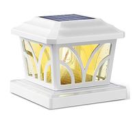 SIEDiNLAR Outdoor Solar Post Cap Lights, Aluminum Glass 2 Modes 20LM with Edison LED Bulbs for 4x4 5x5 6x6 Vinyl Wooden Posts Deck Fence Patio Decor, Warm White/Cool White Lighting 1 Pack (White)