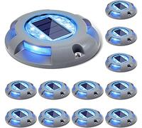 Siedinlar Solar Deck Lights Outdoor Solar Decking Lights Solar Powered Waterproof Solar Ground Lights Solar Lights Outdoor Garden for Pathway Driveway Step Dock 12 Pack (Blue)