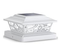Siedinlar Solar Post Cap Lights Outdoor, 2 Modes Solar Powered Waterproof Fence Deck Light for 4x4 5x5 6x6 Posts Garden Patio Decoration Warm White & Cool White, Dynamic Lighting White