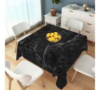 SIEDYCV Black Marble Tablecloth Square 70 Inch Modern Abstract Black Marble Texture Fabric Table Cloth Polyester Wrinkle Resistance Reusable Table Cover for Banquet Buffet Cottage Dining Room Decor